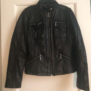 Michael Kors Leather Moto Jacket